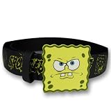 Nick Jr. Spongebob Squarepants Boy's Black and Yellow Belt with Licensed Buckle Size Small, Medium, Large