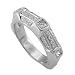 18K White Gold 1/2 ct. Round and Princess Cut Machine Set Diamond Wedding Band