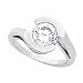 14K White Gold 1.00 CTW Moissanite By-Pass Fashion Ring