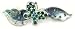 BLUE BUTTERFLY SWAROVSKI WEDDING CRYSTAL HAIR BARRETTE ( 3"x1" )