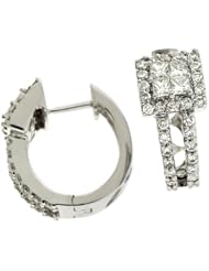14K White Gold 0.93cttw Round Diamond Earring
