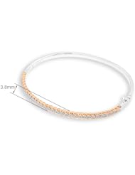 (X1000Diamond) 18K/750 White Gold Diamond Accent Bangle (Perimeter 53mm, 0.31ct, G-H Color, VS2-SI1 Clarity)