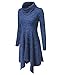 NINEXIS Women's Heathered Cowl Neck Handkerchief Hem Dress (S-3XL / 10 Colors)