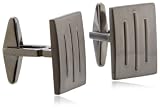 41fJqWDyhkL. SL160  Kenneth Cole Reaction Mens Brushed Hematite Rectangle With Lined Center Cufflinks