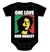 Bob Marley One Love Infant Baby Romper Snapsuit Onesie Black 6M