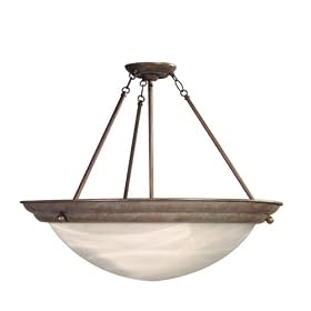 American Fluorescent H8413R Duomo Large Semi-Flush, Rust