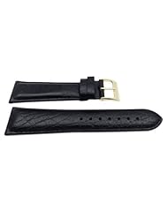 Genuine Leather Textured Black Semi-Gloss Watch Strap