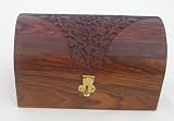 Fantastic round Wooden treasure chest trinket box