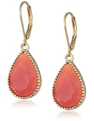 NINE WEST VINTAGE AMERICA "Hidden Gem" Worn Gold and Cherry Small Drop Earrings