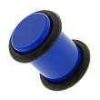Neon Dark Blue Plugs with O Ring - 12G (Sold as pair)