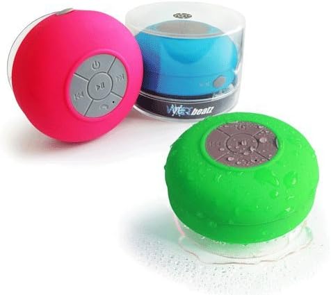 WETbeatz Water Resistant Bluetooth 3.0 Shower Speaker, Handsfree Portable Speakerphone with Built-in Mic, Control Buttons and Dedicated Suction Cup for Showers, Bathroom, Pool, Boat, Car, Beach, & Outdoor Use - Green