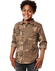 Pure Cotton Classic Collar Camouflage Shirt