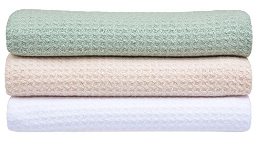 Sinland Microfiber Waffle Weave Dish Drying Towels Kitchen Towels 16 Inch X 32 Inch 3 Pack Assorted color