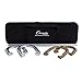 Champion Sports Tournament Horseshoe Set: Classic Outdoor Lawn Game includes Two Chrome & Two Brass Plated Professional Horseshoes with Solid Steel Stakes & Carrying Case