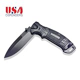 Best Folding Knife Spring Assisted Pocket Knife with Clip. Black Folding Knife for Hunting and Tactical. New Rescue Knife Survival Stainless Steel Blade Open Case Knives for Camping
