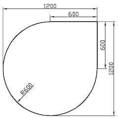 Kaminbodenplatte, Bodenplatte, Funkenschutz, Glasplatte f�r Kaminofen Tropfen 1200 x 1200 mm ESG 6 mm, Klarglas, polierte Kanten