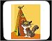 Decorated Mouse Pad with cat, animal, tent, feline
