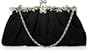 Donne raso Diamante Fiore Pochette Borsa, Nero