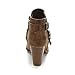 Forever Women's Buckle Strap Block Heel Ankle Booties, Tan 8