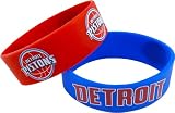 NBA Detroit Pistons Silicone Rubber Bracelet Set, 2-Pack