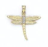 14K .03CT DIA DRAGON-FLY PENDANT - GH16756