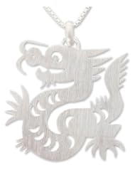 Sterling silver pendant necklace, Chinese Zodiac Dragon - Sterling Silver Pendant Necklace