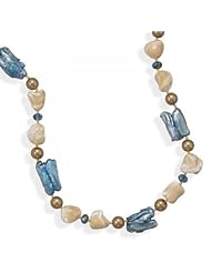 MMA Silver - 16 inch+2 inch 14/20 Gold Filled Necklace with Shell and Baroque Pearl