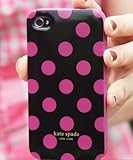 Designer Hot Pink Polka Dot Black iPhone 4 Case in Retail Packaging