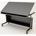 Art Table 48" x 30" -Black Frame, Black Surface