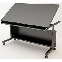 Art Table 48" x 30" -Black Frame, Black Surface