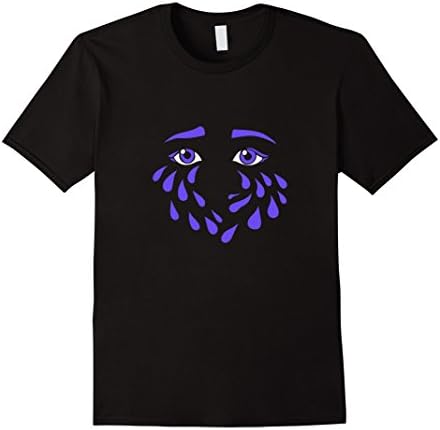 Men's Purple tears shirt crybaby crying eyes t-shirt cute tees Large Black