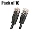 iMBAPrice 15' Cat5e Network Ethernet Patch Cable, 10 Pack, Black (IMBA-CAT5-15BK-10PK)