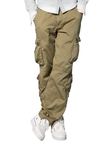 Match Men's Retro Cargo Pants #3357(Light khaki,34)