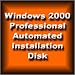 Automated Installation Disk for Microsoft Windows 2000 Pro Professional Edition SP1 SP2 SP3 SP4 that will repartition and format hard drive and perform clean unattended install to remove virus and software problems, repair and renew your computer.