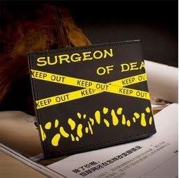 Wallet Men Women Cool PU Leather Money Fold Anime Purse Cosplay Black Yellow one piece Trafalgar law