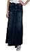 Womens full length denim skirt dark wash maxi long skirt (94)