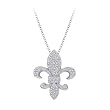 14K White Gold 0.15 ct. Diamond ''Fleur-De-Lis'' Pendant with Chain