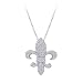 14K White Gold 0.15 ct. Diamond \'\'Fleur-De-Lis\'\' Pendant with Chain
