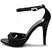 Ollio Women's Shoe Metalic Glitter Ankle Strap High Heel Dress Sandal