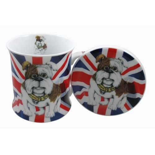 British Bulldog Union Jack Mug and Coaster set
