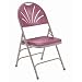 National Public Seating 1100 Series Steel Frame Polyfold Fan Back Double Hinge Folding Chair with Triple Brace, 480 lbs Capacity, Rose/Bronze (Carton of 4)