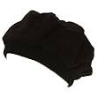 Solid Ribbed Beret Tam Slouch Lined Cap Hat Black Small Medium