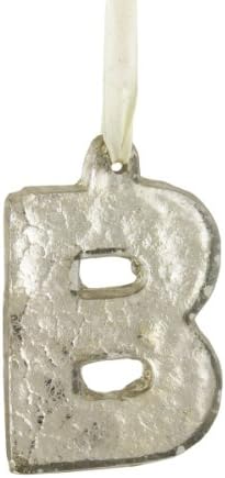 4" Antique-Style Speckled Glass Monogram Letter "B" Christmas Ornament