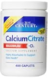 21st Century Calcium Citrate Plus D Maximum Caplets, 400 Count