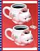 Set of 2 Victorian Ceramic Cat Tea Bag Holder Mugs Cups