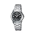Casio - LTP-1259D-1AEF - Montre Femme - Quartz Analogique - Cadran Noir - Bracelet Acier Argent