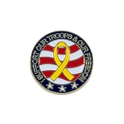 I support Our Troops and Our Freedom Round Lapel Pin