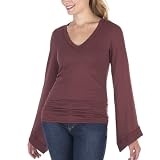 Juniors' Xhilaration Deep V Bell Sleeve Tunic - Goya Red