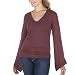 Juniors' Xhilaration Deep V Bell Sleeve Tunic - Goya Red