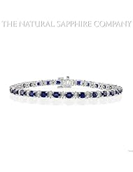 14KW Bracelet with 7.20ctw sapphires and .73ctw round diamonds, 7"